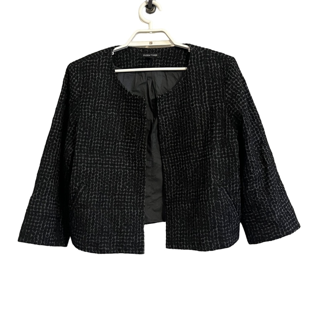 Eileen Fisher Organic Cotton Textured Boxy Blazer